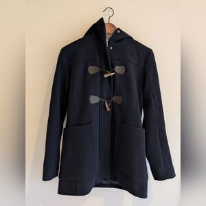 Pendleton Duffle Toggle Navy Blue Hooded Blackwatch Plaid Pea Coat Size 6